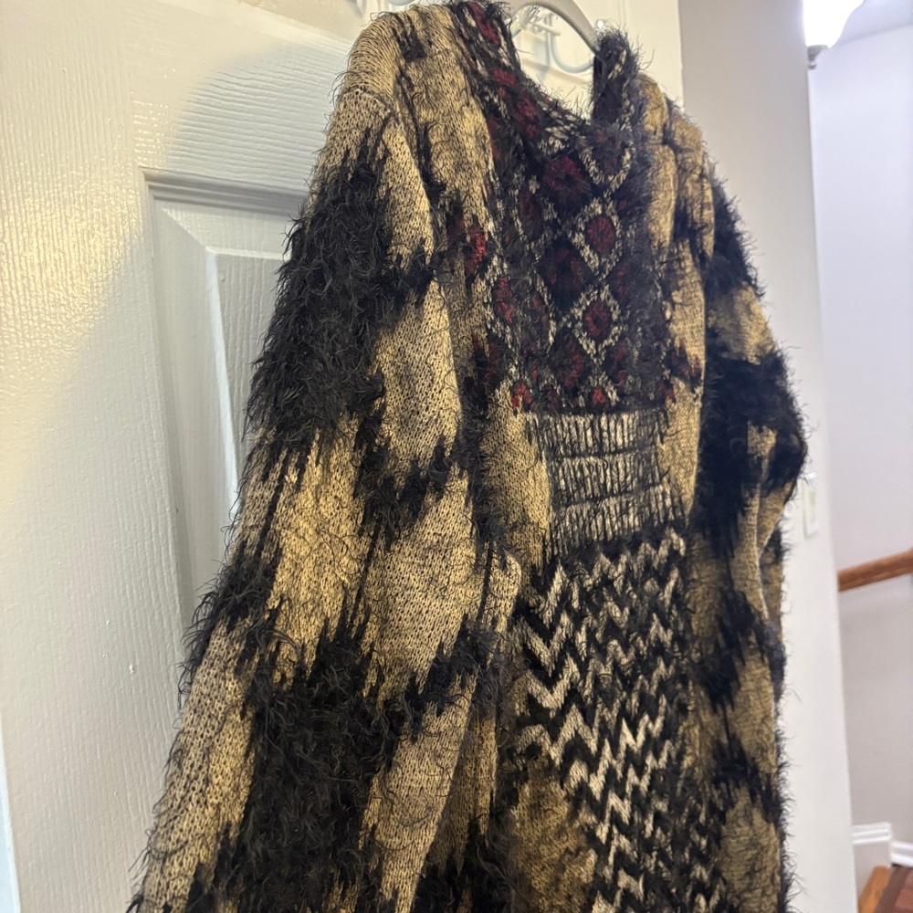 Bcbg MaxAzaria Vintage Eyelash Open-Front Cardigan Statement Piece